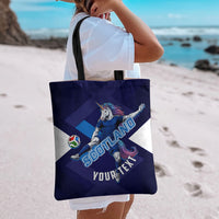 Personalized Scotland Unicorn Football Tote Bag Scottish National Soccer Team - St Andrew's Cross - Vibrant Fantasy Mascot