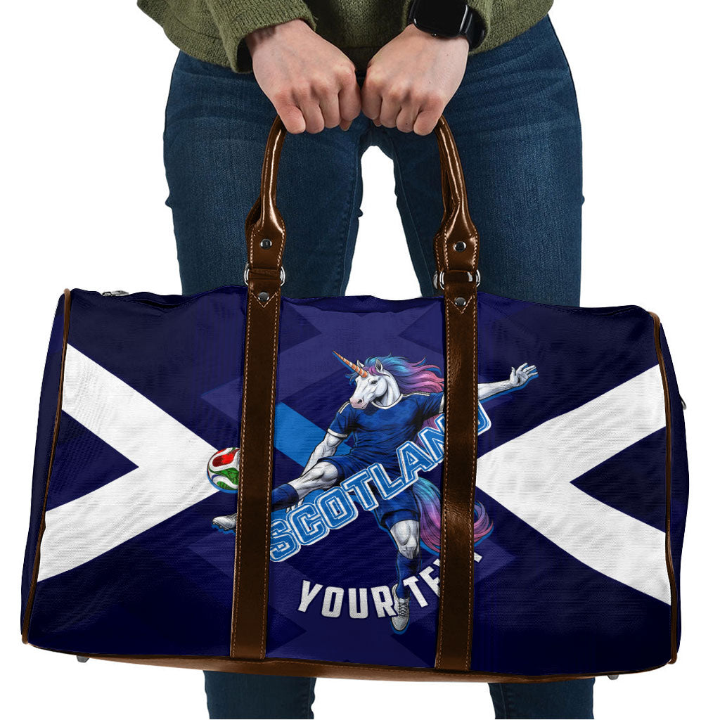 Personalized Scotland Unicorn Football Travel Bag Scottish National Soccer Team - St Andrew's Cross - Vibrant Fantasy Mascot
