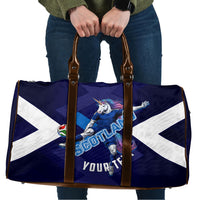 Personalized Scotland Unicorn Football Travel Bag Scottish National Soccer Team - St Andrew's Cross - Vibrant Fantasy Mascot