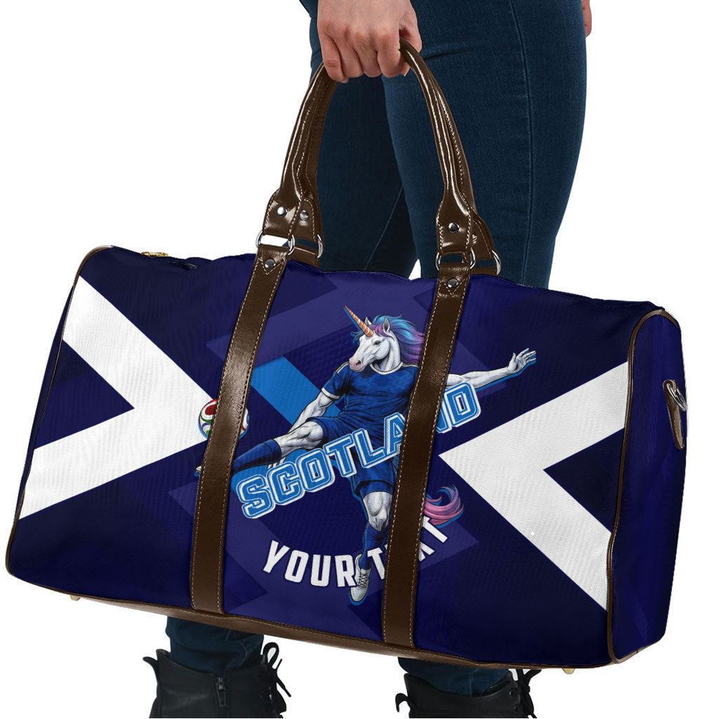 Personalized Scotland Unicorn Football Travel Bag Scottish National Soccer Team - St Andrew's Cross - Vibrant Fantasy Mascot
