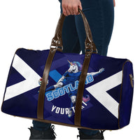 Personalized Scotland Unicorn Football Travel Bag Scottish National Soccer Team - St Andrew's Cross - Vibrant Fantasy Mascot