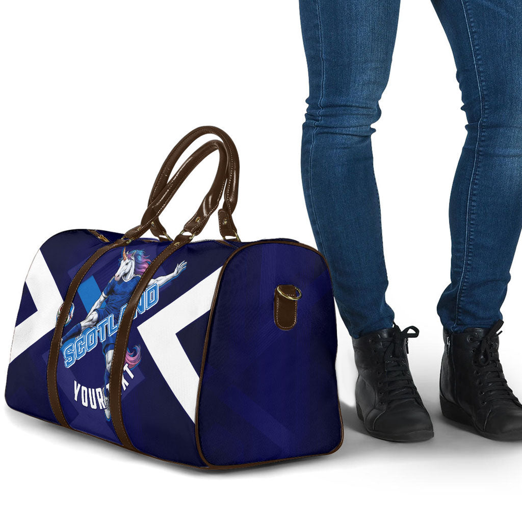 Personalized Scotland Unicorn Football Travel Bag Scottish National Soccer Team - St Andrew's Cross - Vibrant Fantasy Mascot