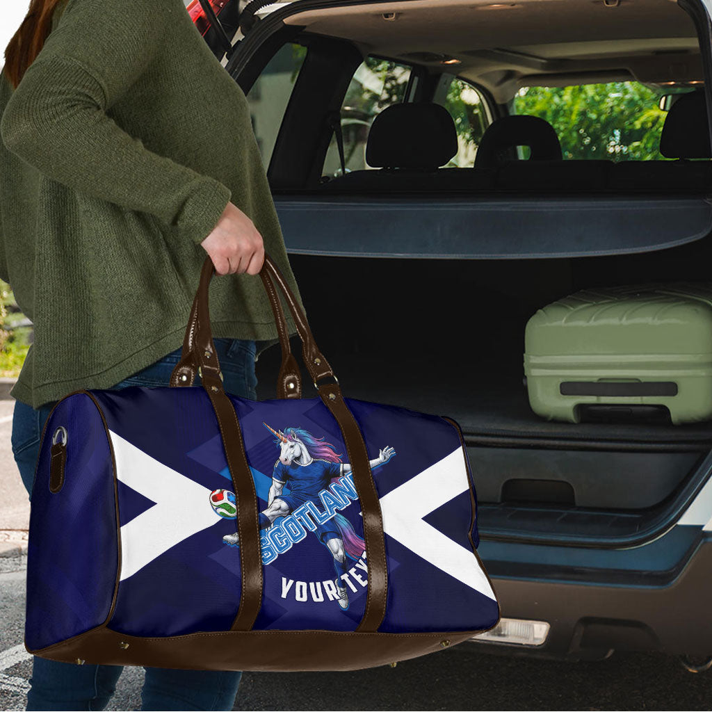 Personalized Scotland Unicorn Football Travel Bag Scottish National Soccer Team - St Andrew's Cross - Vibrant Fantasy Mascot
