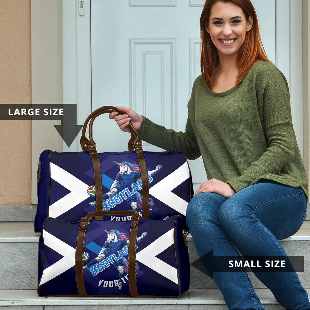 Personalized Scotland Unicorn Football Travel Bag Scottish National Soccer Team - St Andrew's Cross - Vibrant Fantasy Mascot