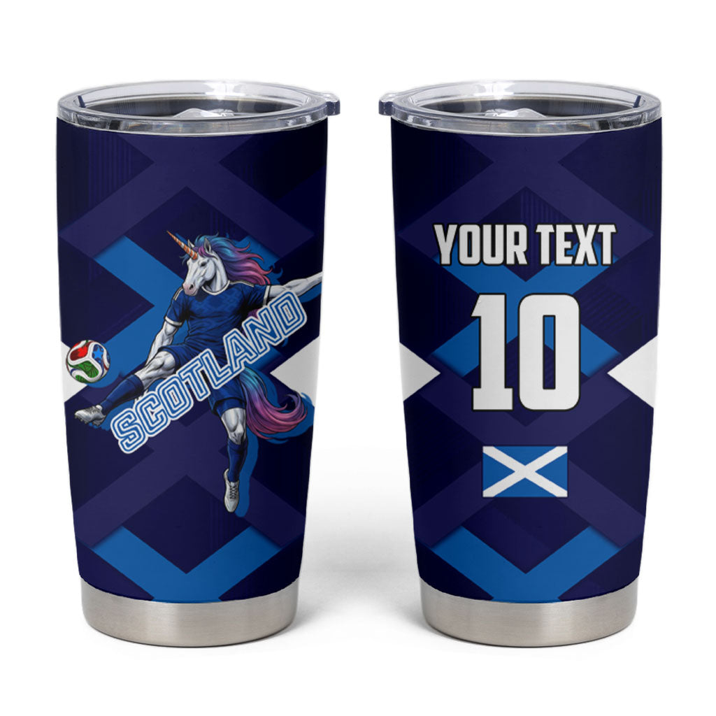 Personalized Scotland Unicorn Football Tumbler Cup Scottish National Soccer Team - St Andrew's Cross - Vibrant Fantasy Mascot