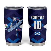 Personalized Scotland Unicorn Football Tumbler Cup Scottish National Soccer Team - St Andrew's Cross - Vibrant Fantasy Mascot