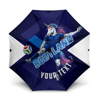 Personalized Scotland Unicorn Football Umbrella Scottish National Soccer Team - St Andrew's Cross - Vibrant Fantasy Mascot
