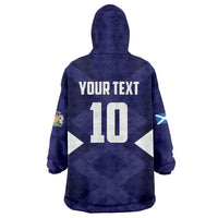 Personalized Scotland Unicorn Football Wearable Blanket Hoodie Scottish National Soccer Team - St Andrew's Cross - Vibrant Fantasy Mascot