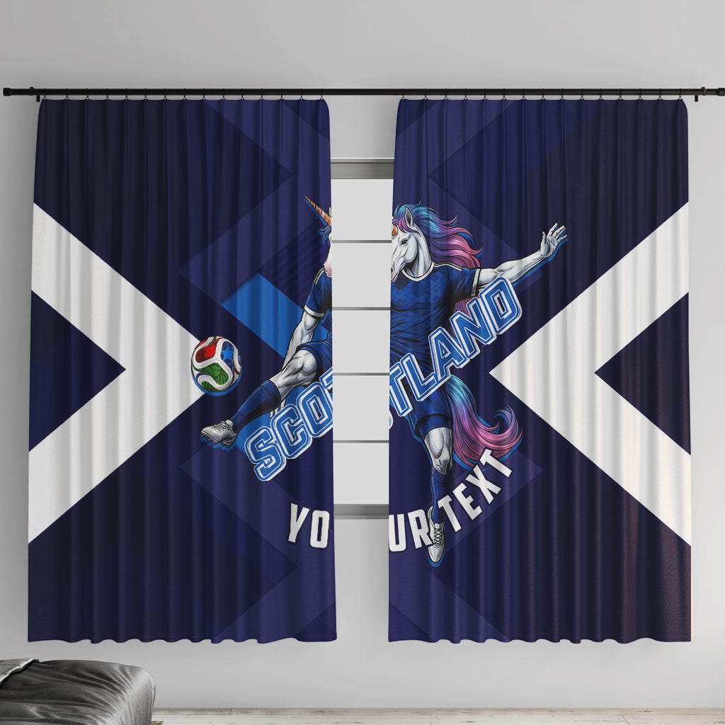 Personalized Scotland Unicorn Football Window Curtain Scottish National Soccer Team - St Andrew's Cross - Vibrant Fantasy Mascot