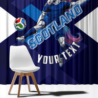 Personalized Scotland Unicorn Football Window Curtain Scottish National Soccer Team - St Andrew's Cross - Vibrant Fantasy Mascot