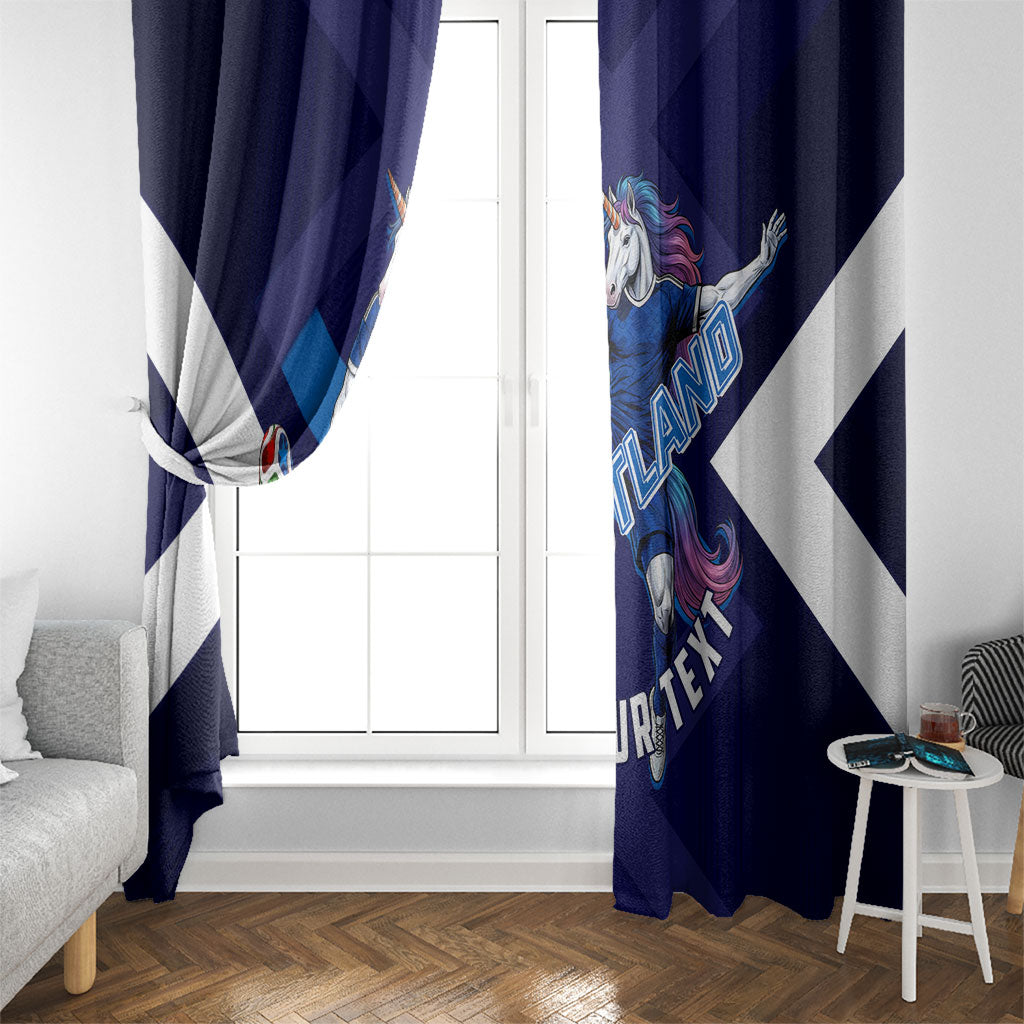 Personalized Scotland Unicorn Football Window Curtain Scottish National Soccer Team - St Andrew's Cross - Vibrant Fantasy Mascot