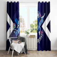 Personalized Scotland Unicorn Football Window Curtain Scottish National Soccer Team - St Andrew's Cross - Vibrant Fantasy Mascot