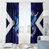 Personalized Scotland Unicorn Football Window Curtain Scottish National Soccer Team - St Andrew's Cross - Vibrant Fantasy Mascot