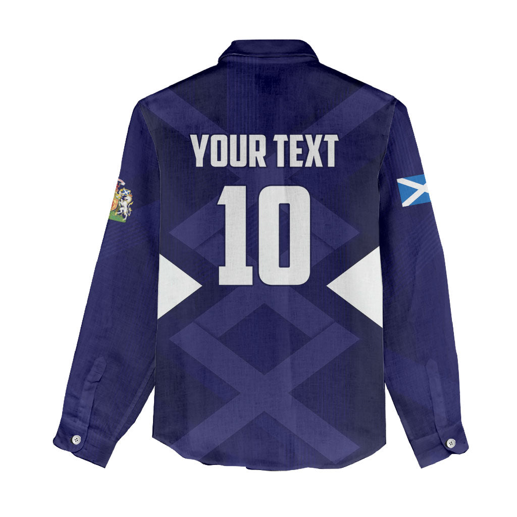 Personalized Scotland Unicorn Football Women Casual Shirt Scottish National Soccer Team - St Andrew's Cross - Vibrant Fantasy Mascot