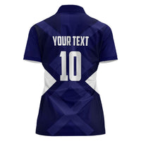 Personalized Scotland Unicorn Football Women Polo Shirt Scottish National Soccer Team - St Andrew's Cross - Vibrant Fantasy Mascot