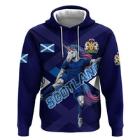 Personalized Scotland Unicorn Football Zip Hoodie Scottish National Soccer Team - St Andrew's Cross - Vibrant Fantasy Mascot