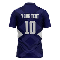 Personalized Scotland Unicorn Football Zipper Polo Shirt Scottish National Soccer Team - St Andrew's Cross - Vibrant Fantasy Mascot