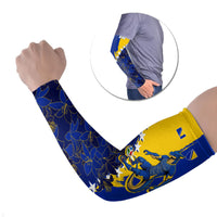 Personalized Bosnia And Herzegovina Football Dragon Mascot Arm Sleeves Balkan Soccer Design With Floral Line Art