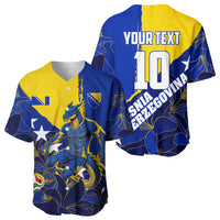 Personalized Bosnia And Herzegovina Football Dragon Mascot Baseball Jersey Balkan Soccer Design With Floral Line Art