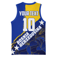 Personalized Bosnia And Herzegovina Football Dragon Mascot Basketball Jersey Balkan Soccer Design With Floral Line Art