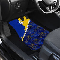 Personalized Bosnia And Herzegovina Football Dragon Mascot Car Mats Balkan Soccer Design With Floral Line Art