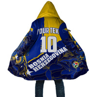 Personalized Bosnia And Herzegovina Football Dragon Mascot Cloak Balkan Soccer Design With Floral Line Art