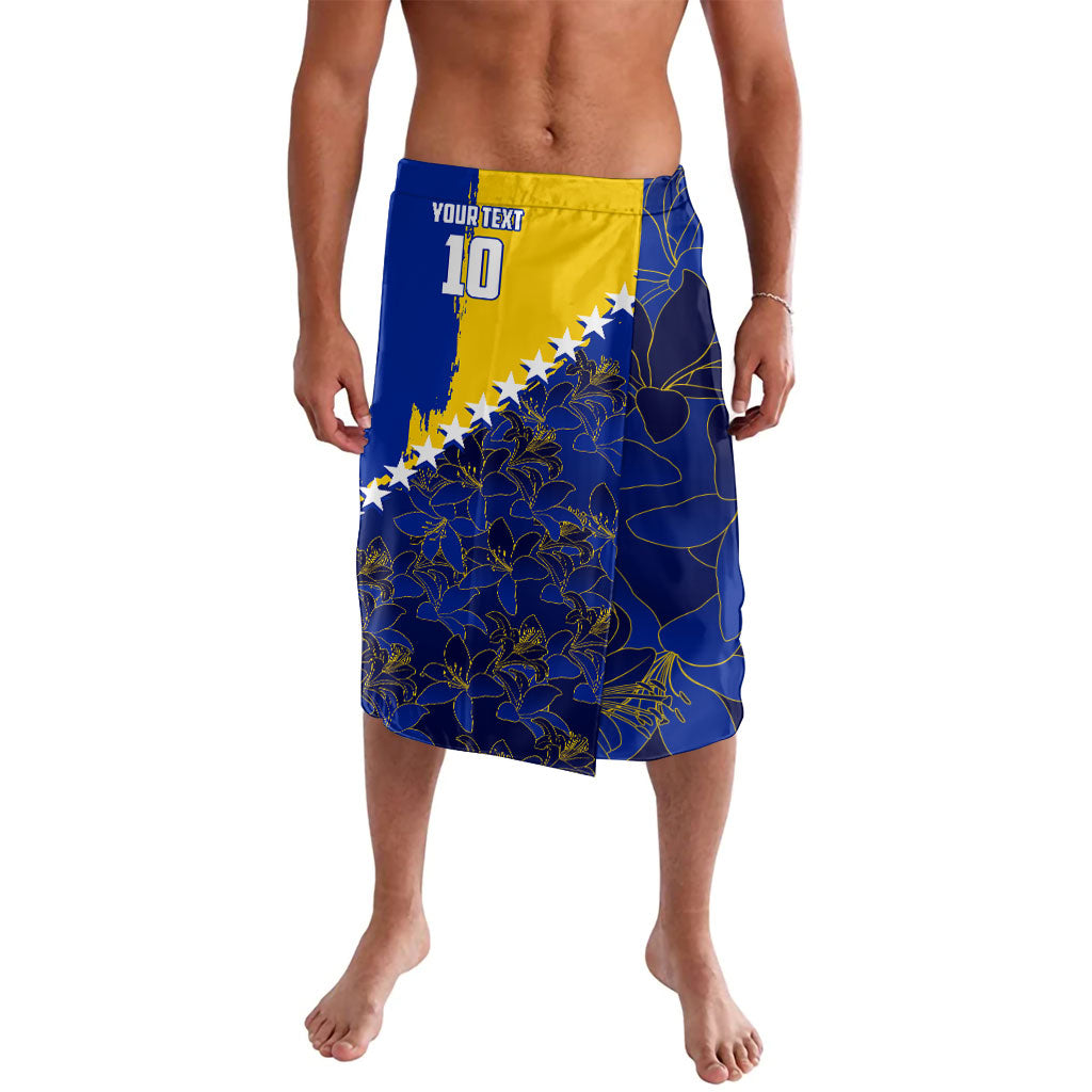 Personalized Bosnia And Herzegovina Football Dragon Mascot Lavalava Balkan Soccer Design With Floral Line Art