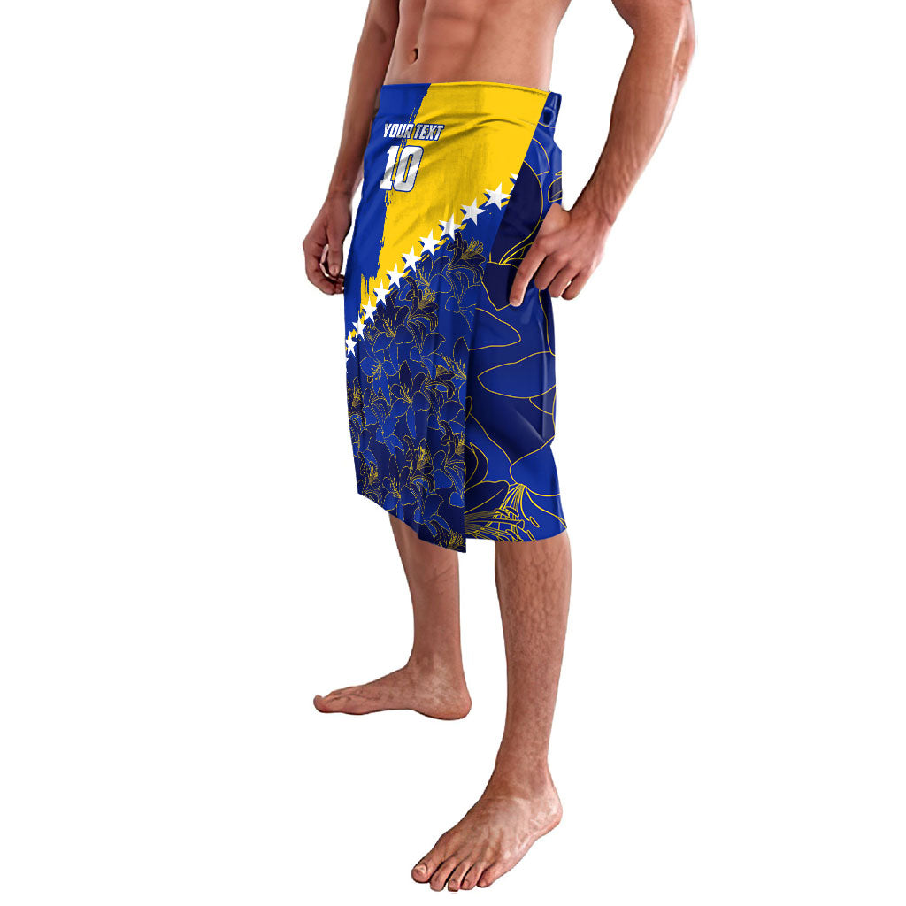 Personalized Bosnia And Herzegovina Football Dragon Mascot Lavalava Balkan Soccer Design With Floral Line Art