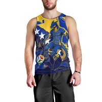 Personalized Bosnia And Herzegovina Football Dragon Mascot Men Tank Top Balkan Soccer Design With Floral Line Art