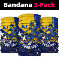 Personalized Bosnia And Herzegovina Football Dragon Mascot Neck Gaiter Balkan Soccer Design With Floral Line Art