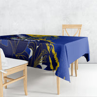 Personalized Bosnia And Herzegovina Football Dragon Mascot Tablecloth Balkan Soccer Design With Floral Line Art