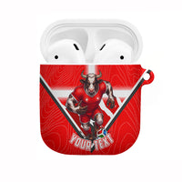 Personalized Switzerland Football Bull Mascot AirPods Case Swiss Flag And Alps Mountain Background With Muscular Bull Art