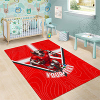 Personalized Switzerland Football Bull Mascot Area Rug Swiss Flag And Alps Mountain Background With Muscular Bull Art