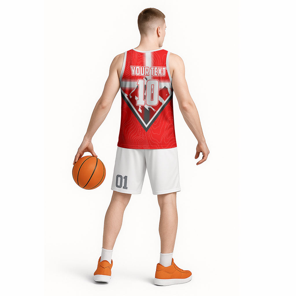 Personalized Switzerland Football Bull Mascot Basketball Jersey Swiss Flag And Alps Mountain Background With Muscular Bull Art