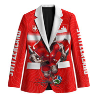 Personalized Switzerland Football Bull Mascot Blazer Swiss Flag And Alps Mountain Background With Muscular Bull Art