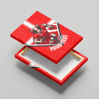 Personalized Switzerland Football Bull Mascot Canvas Wall Art Swiss Flag And Alps Mountain Background With Muscular Bull Art
