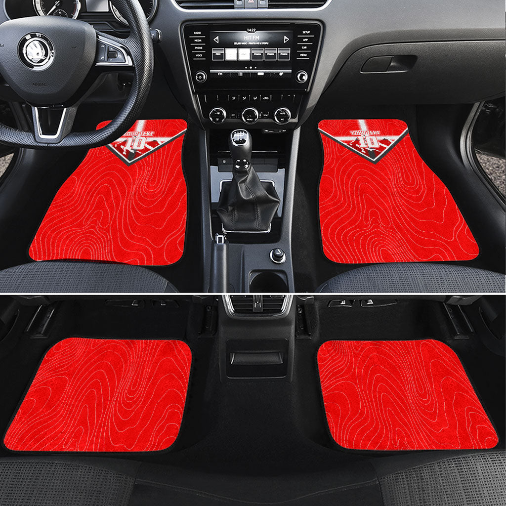 Personalized Switzerland Football Bull Mascot Car Mats Swiss Flag And Alps Mountain Background With Muscular Bull Art