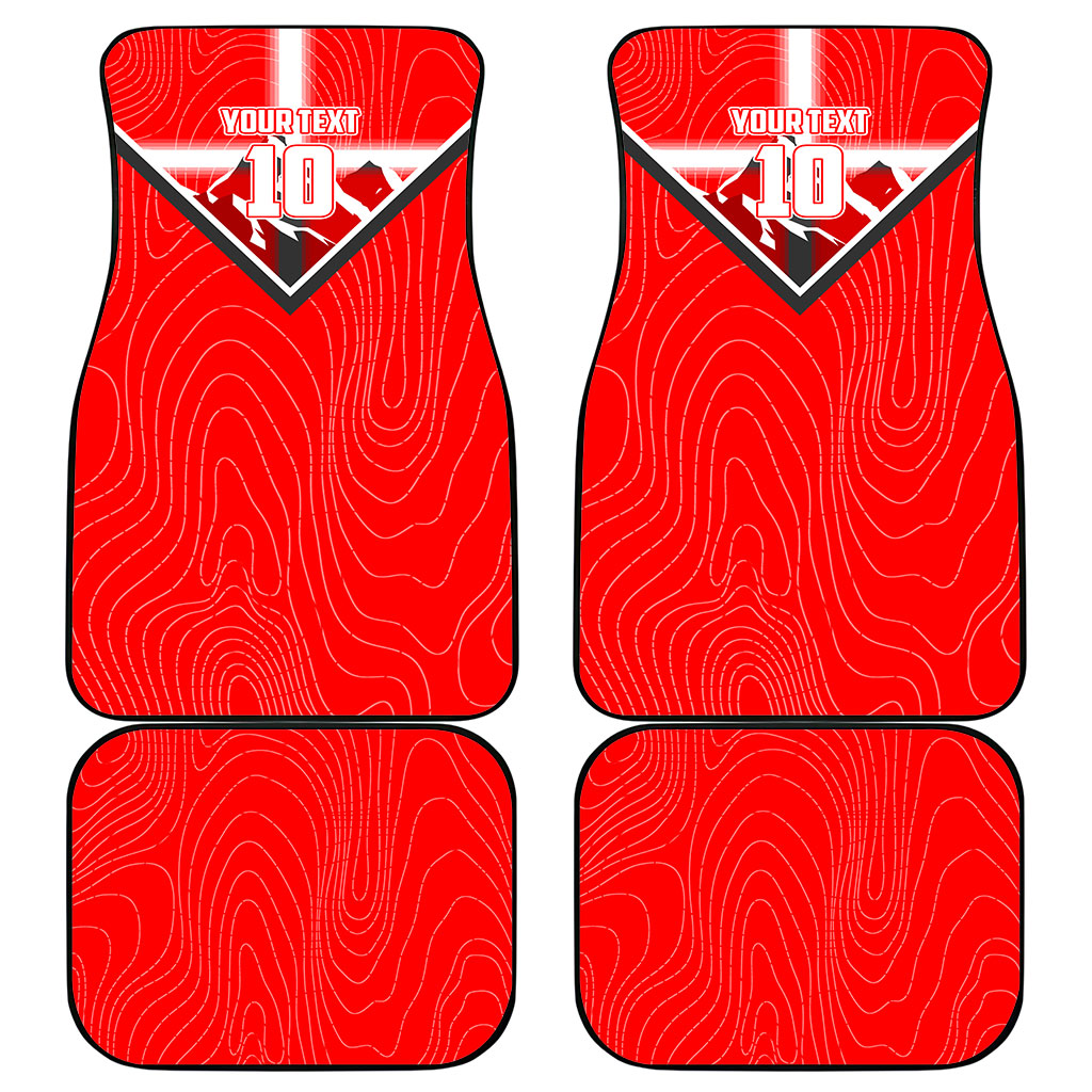 Personalized Switzerland Football Bull Mascot Car Mats Swiss Flag And Alps Mountain Background With Muscular Bull Art