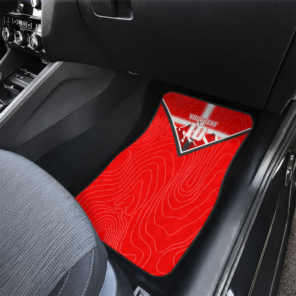Personalized Switzerland Football Bull Mascot Car Mats Swiss Flag And Alps Mountain Background With Muscular Bull Art