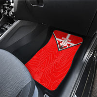 Personalized Switzerland Football Bull Mascot Car Mats Swiss Flag And Alps Mountain Background With Muscular Bull Art