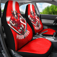 Personalized Switzerland Football Bull Mascot Car Seat Cover Swiss Flag And Alps Mountain Background With Muscular Bull Art