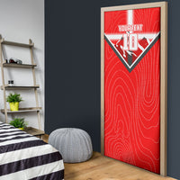 Personalized Switzerland Football Bull Mascot Door Cover Swiss Flag And Alps Mountain Background With Muscular Bull Art