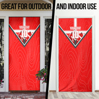 Personalized Switzerland Football Bull Mascot Door Cover Swiss Flag And Alps Mountain Background With Muscular Bull Art