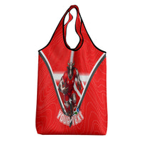 Personalized Switzerland Football Bull Mascot Grocery Bag Swiss Flag And Alps Mountain Background With Muscular Bull Art