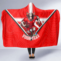 Personalized Switzerland Football Bull Mascot Hooded Blanket Swiss Flag And Alps Mountain Background With Muscular Bull Art