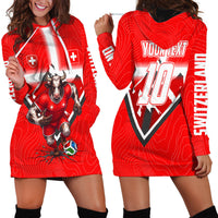 Personalized Switzerland Football Bull Mascot Hoodie Dress Swiss Flag And Alps Mountain Background With Muscular Bull Art