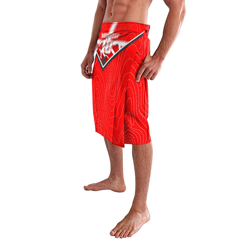 Personalized Switzerland Football Bull Mascot Lavalava Swiss Flag And Alps Mountain Background With Muscular Bull Art