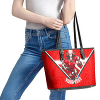 Personalized Switzerland Football Bull Mascot Leather Tote Bag Swiss Flag And Alps Mountain Background With Muscular Bull Art