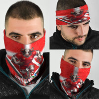 Personalized Switzerland Football Bull Mascot Neck Gaiter Swiss Flag And Alps Mountain Background With Muscular Bull Art