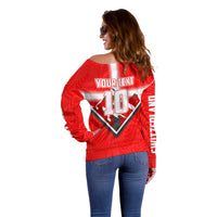 Personalized Switzerland Football Bull Mascot Off Shoulder Sweater Swiss Flag And Alps Mountain Background With Muscular Bull Art
